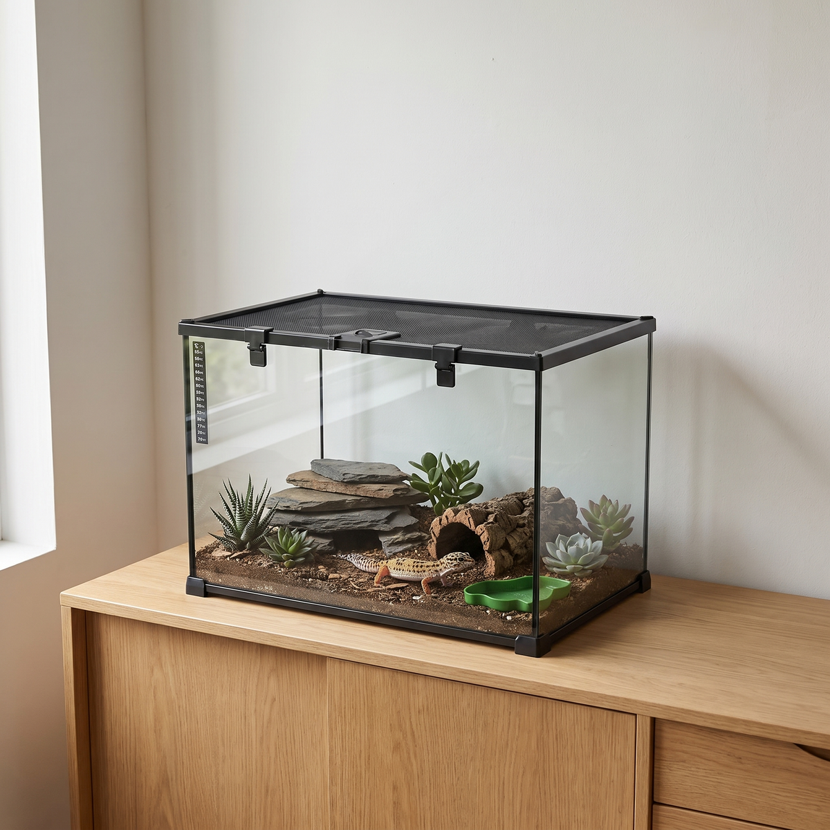 Terrarium reptile en verre 50x30x35 cm – Gecko, serpent, lézard